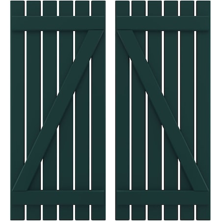 Americraft 6-Board (2 Batten) Wood Spaced Board-n-Batten Shutters W/ Z-Bar, ARW102SB623X66FGH